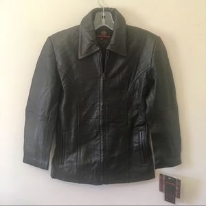 {Carlos Rimini} NWT Black Leather Jacket - Size M